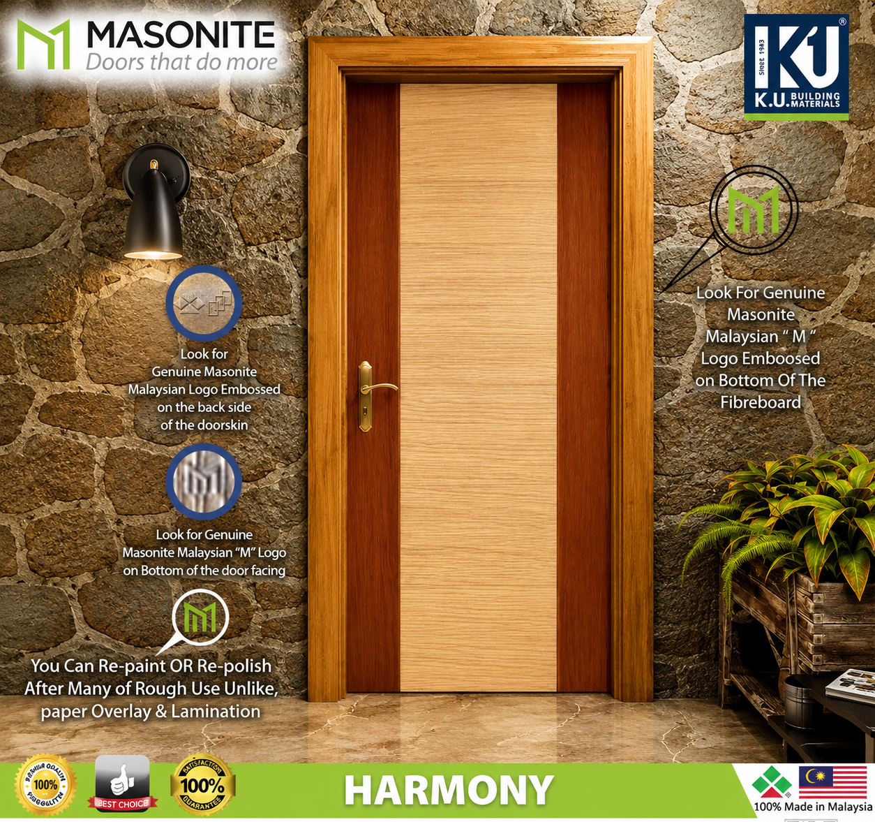 4 Panel Mahogany Texture Door