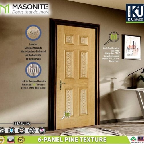 6-panel-pine-texture-wooden-door