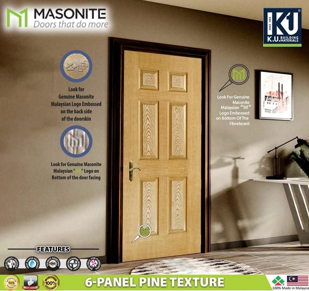 6-panel-pine-texture-wooden-door