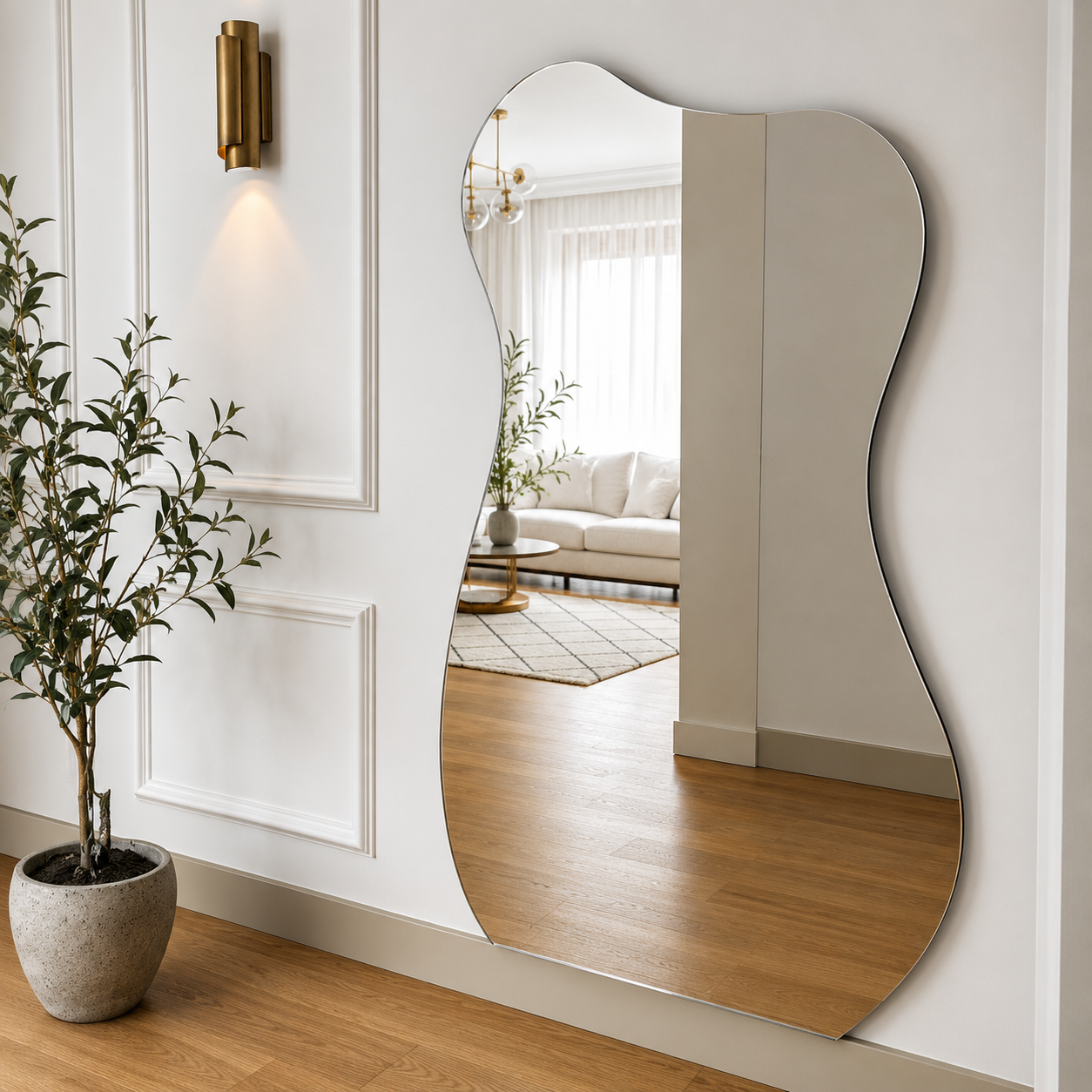 Modern Irregular Shape Designer Wall Mirror