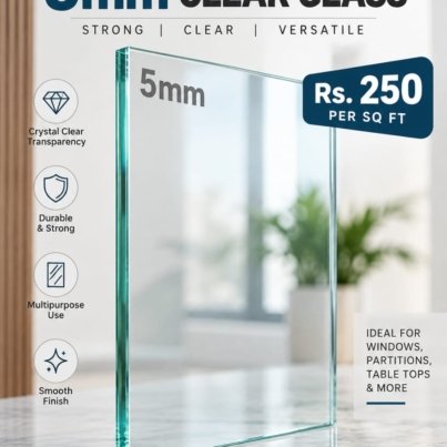 5mm Clear Glass Price Per Sq Ft in Karachi
