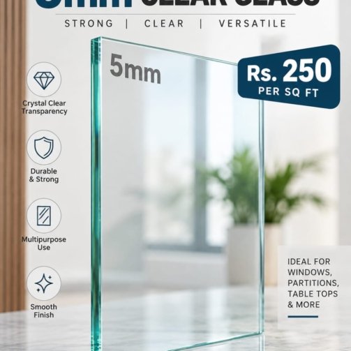 5mm Clear Glass Price Per Sq Ft in Karachi